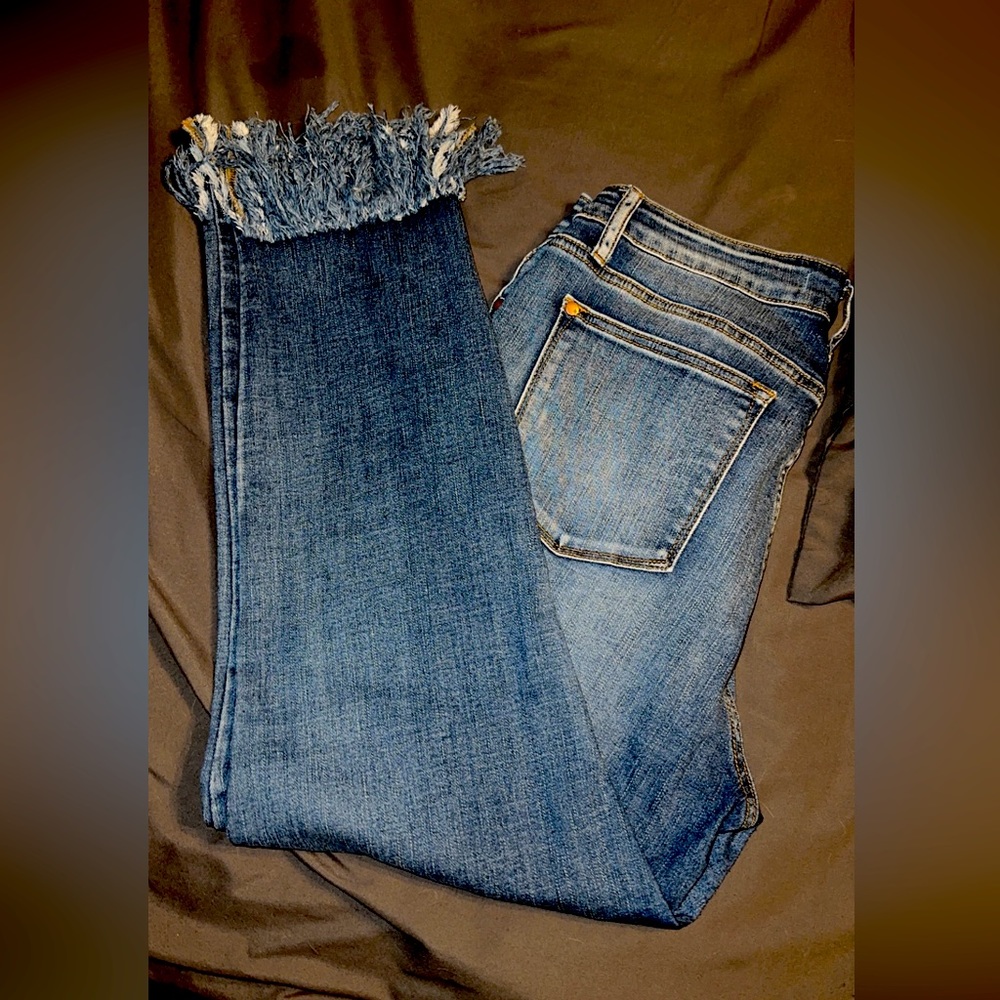 Judy Blue Relaxed Fit Fringe Jeans